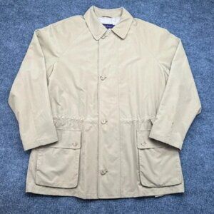 Ralph Lauren Purple Label Mens Large Beige Khaki Polyester Top Coat Over Rain